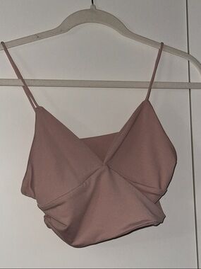 SHEIN Mauve Pink Twist Front Crop Cami Top